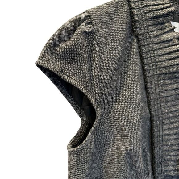 LOFT Tweed Cap Sleeve Wool Blend Shift Dress - Charcoal Grey - Women's 4 - Picture 5 of 7